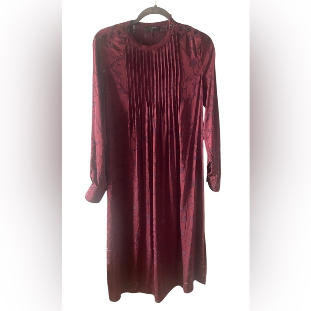 - Rag & Bone Rubie Mid length Popover dress in black cherry- size S - - Picture 6 of 11
